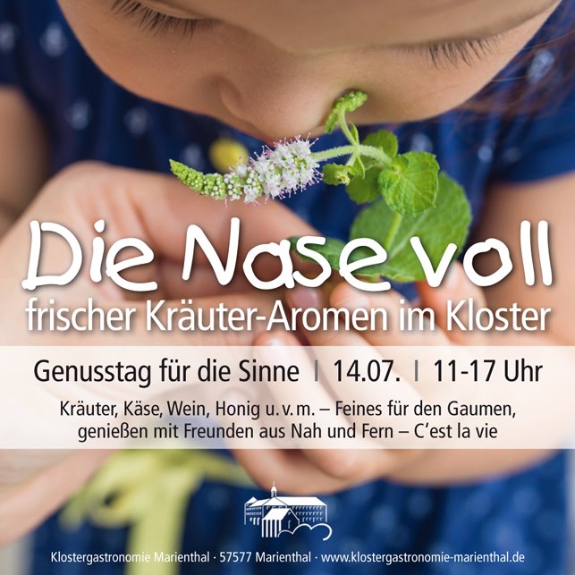 Event KrÃ¤uter Klostergastronomie Marienthal