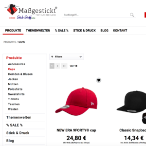 Caps besticken