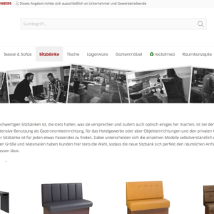 auf hochwertige Sitzbänke und andere Gastromöbel